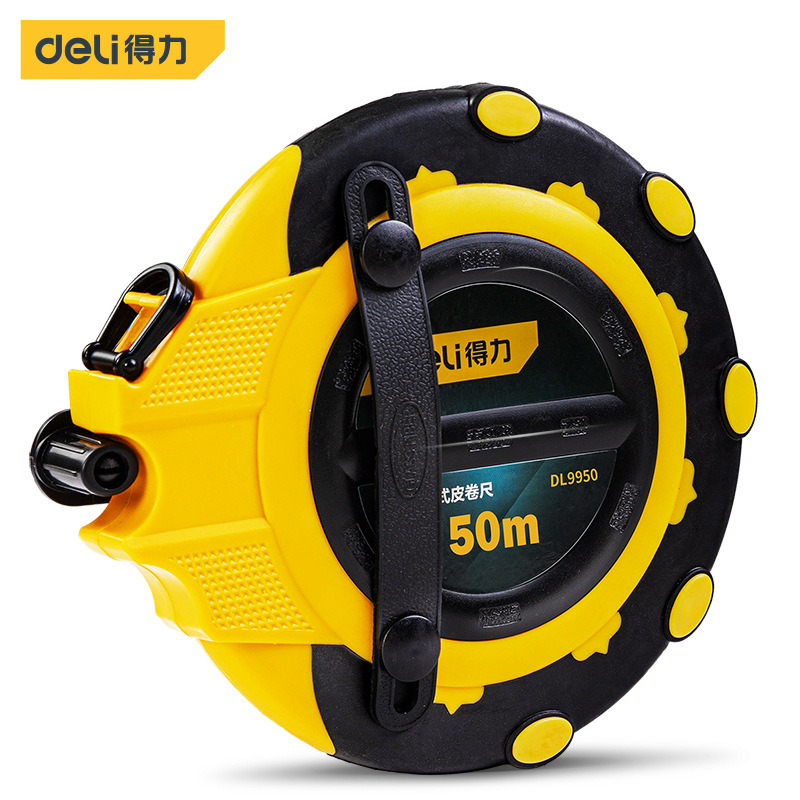 得力三倍速盒式皮卷尺